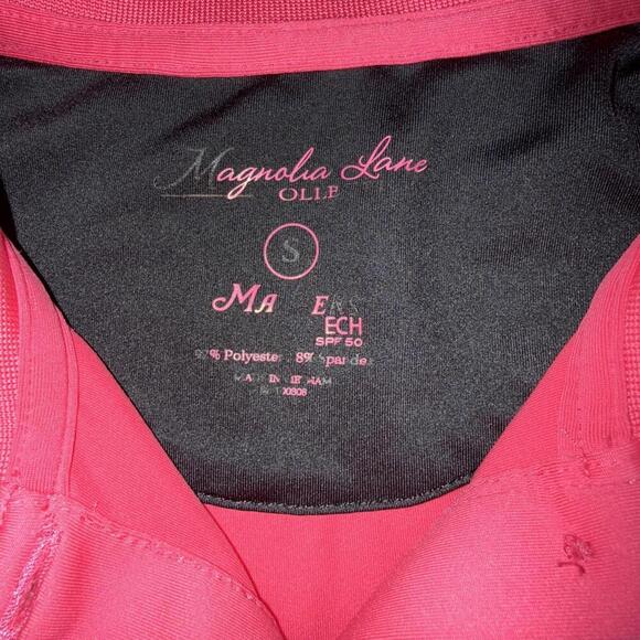 Magnolia Lane Tech Masters Solid Pink Preppy Designer Athletic Polo Golf Shirt - Picture 11 of 15